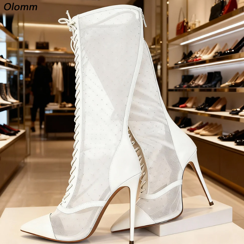 Art Craft Materials - Olomm Artisan Crafted Sheer Mesh Boots