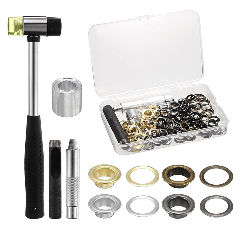 Leather Tooling Kit - ABWZ-100Pcs Grommet Eyelets Tool Kit For