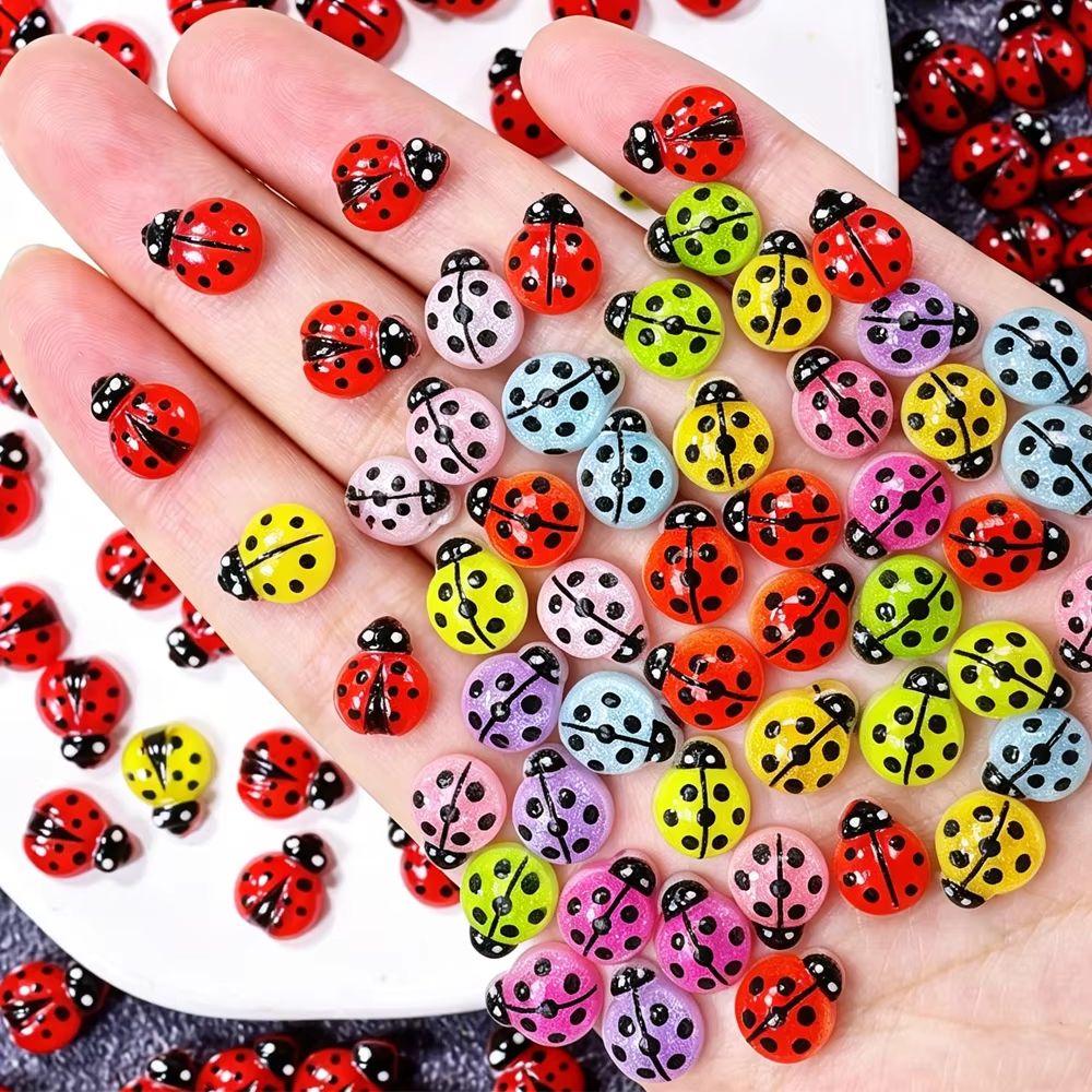 Art Craft Ladybug - 50Pcs Lovely Mixed Ladybug Nail Charms