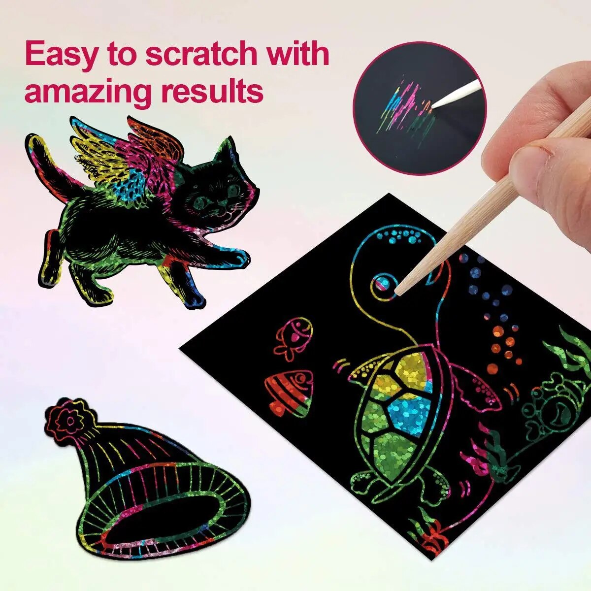 Art Craft 5 Year Old - Many Creative Scratch Art Cards Kit!