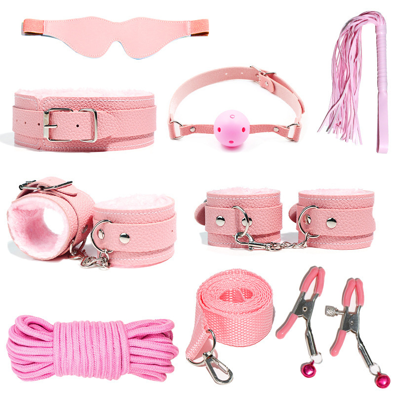 Leather Tooling Kit - 6-10Pcs/Set Sexual Bondage Handcuff Whip Adult