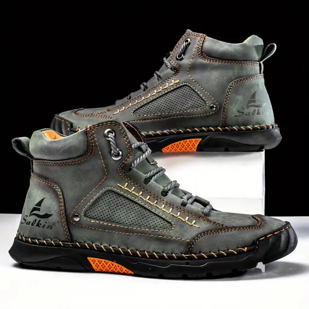 Artwork Craft - Men's Hand-stitched Boots Plus-size Casual Shoes