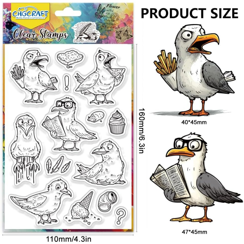 Artwork Craft - Seagulls Clear Stamps Bird Transparent Stamps