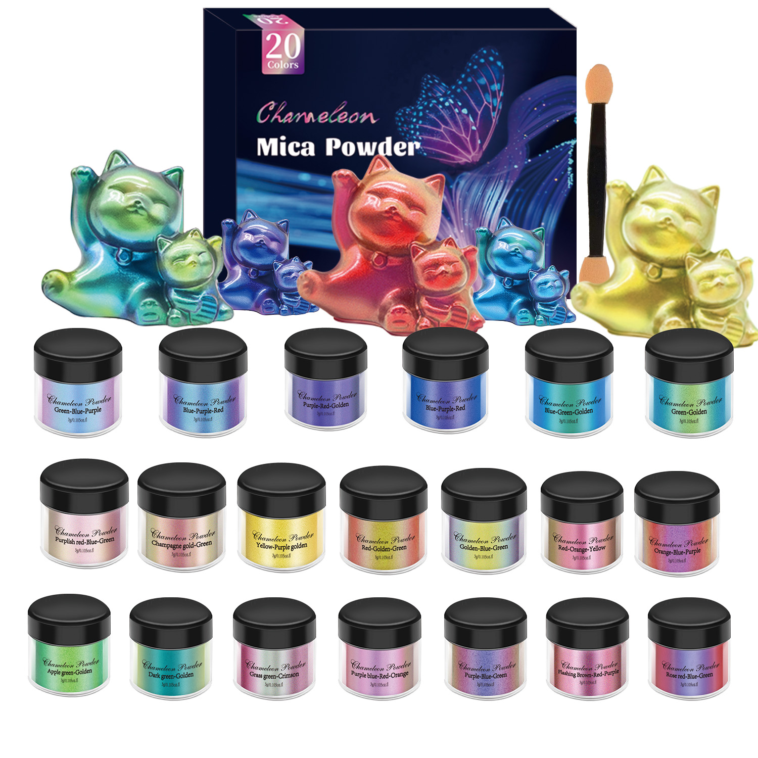 10/20pcs Mirror Chameleons Pig - Resin Pigment Powder recension och pris