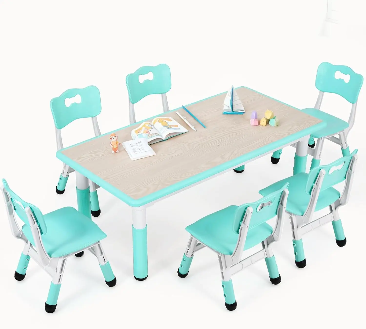 Kids Table and 6 Chairs Set, H - Art Craft Activities For Preschoolers recension och pris