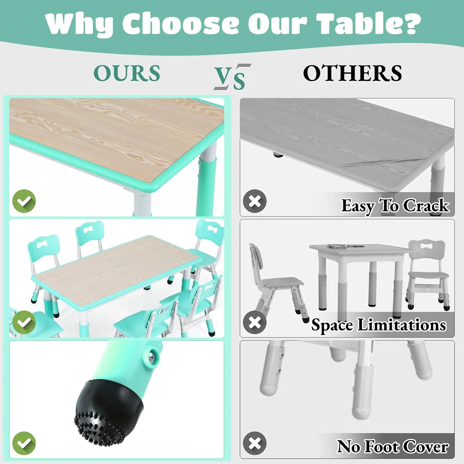 Kids Table and 6 Chairs Set, H - Art Craft Activities For Preschoolers recension och pris