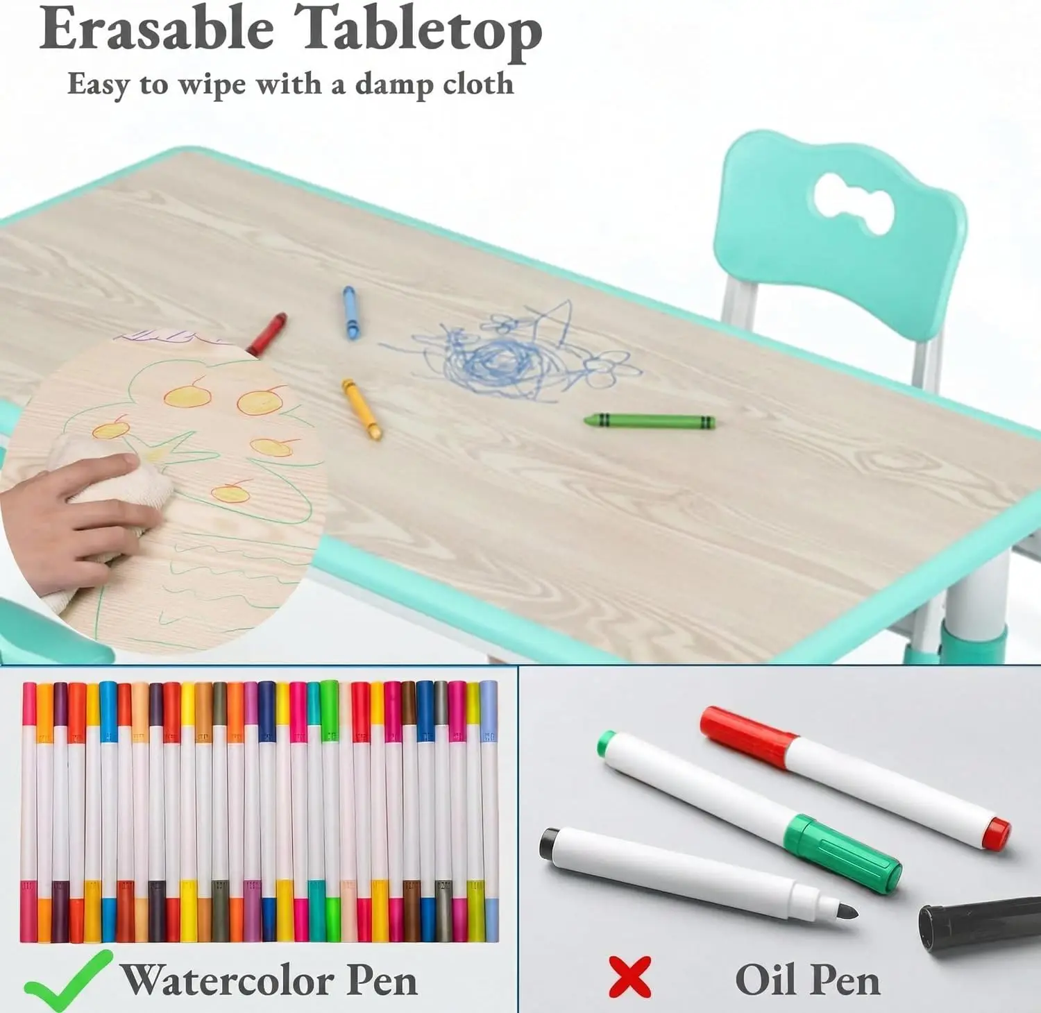 Kids Table and 6 Chairs Set, H - Art Craft Activities For Preschoolers recension och pris
