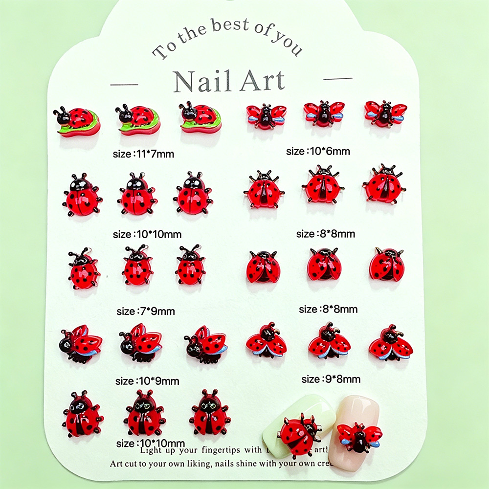 50Pcs 3D Cartoon Ladybug Resin - Art Craft Ladybug recension och pris