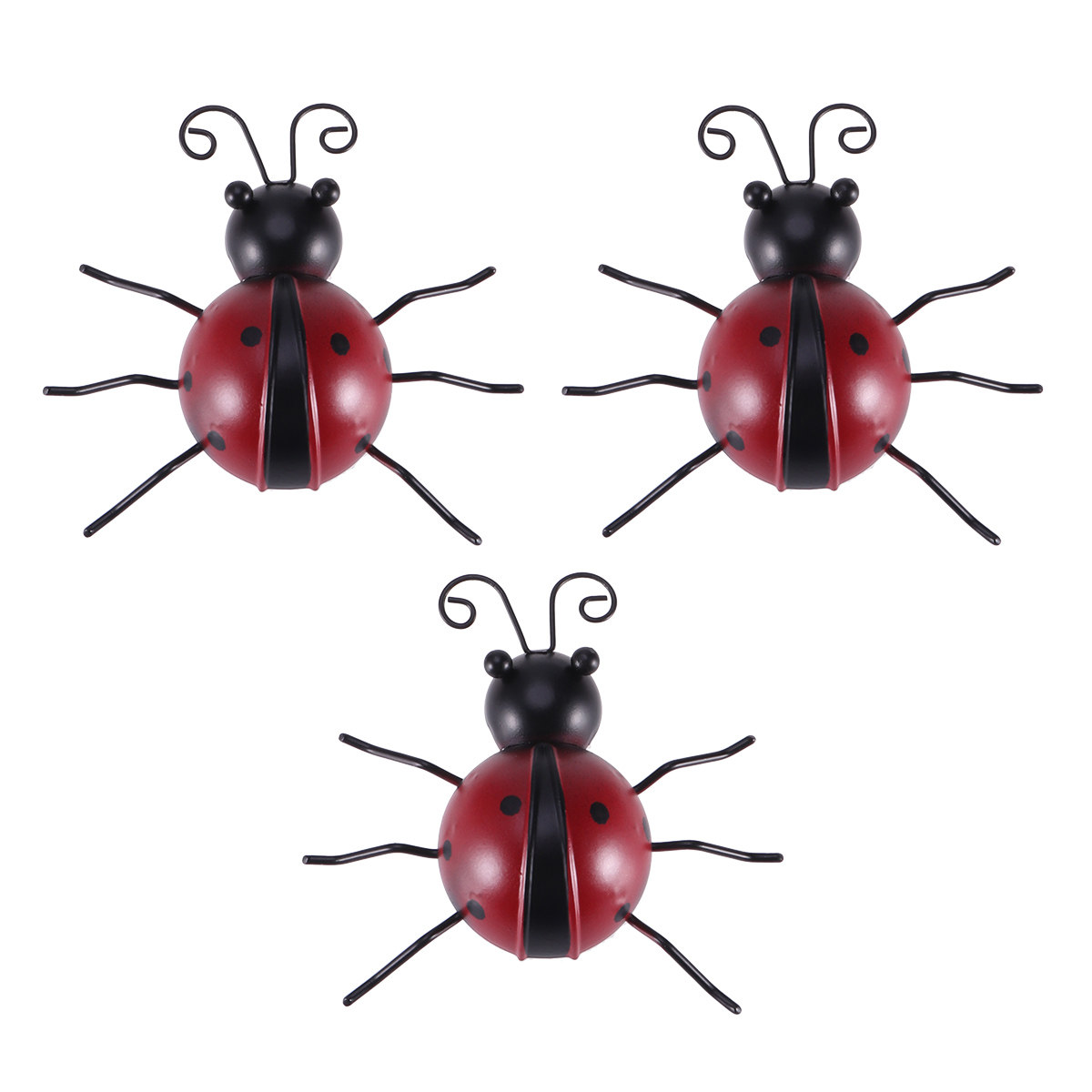 3Pcs Ladybug Wall Mounted Meta - Art Craft Ladybug recension och pris