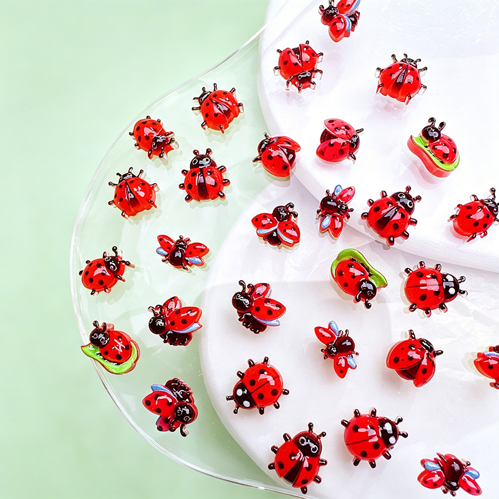 50Pcs 3D Mixed Red Ladybug Nai - Art Craft Ladybug recension och pris