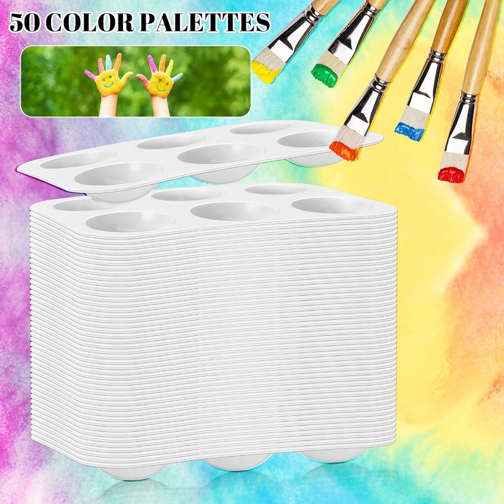 50 Pack 6-Well Plastic Paint P - Art Craft Classes recension och pris