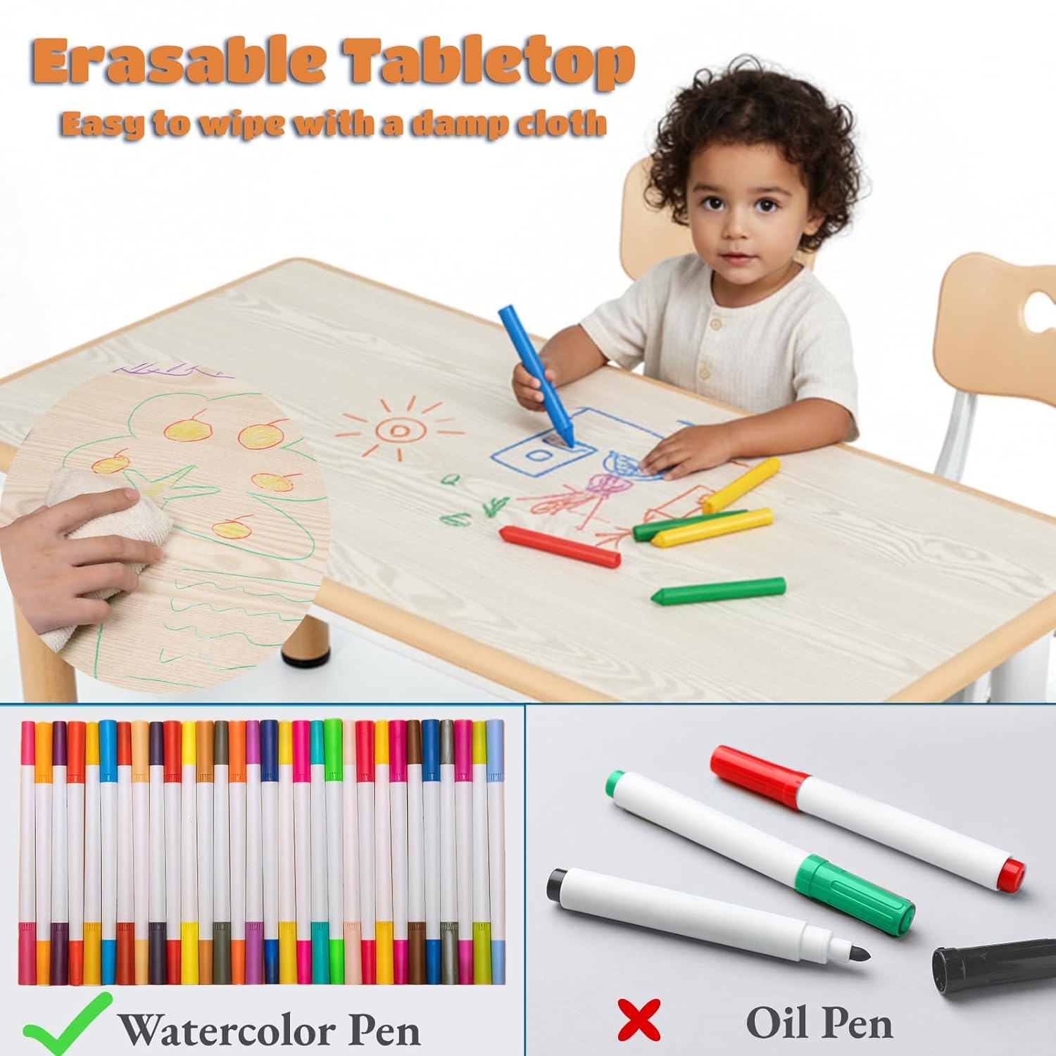 Kids Table and 6 Chairs Set, H - Art Craft Activities For Preschoolers recension och pris