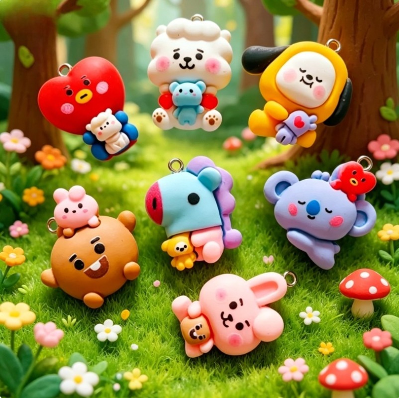 7pcs BT21 Resin Cartoon Charm  - Art Craft Materials recension och pris