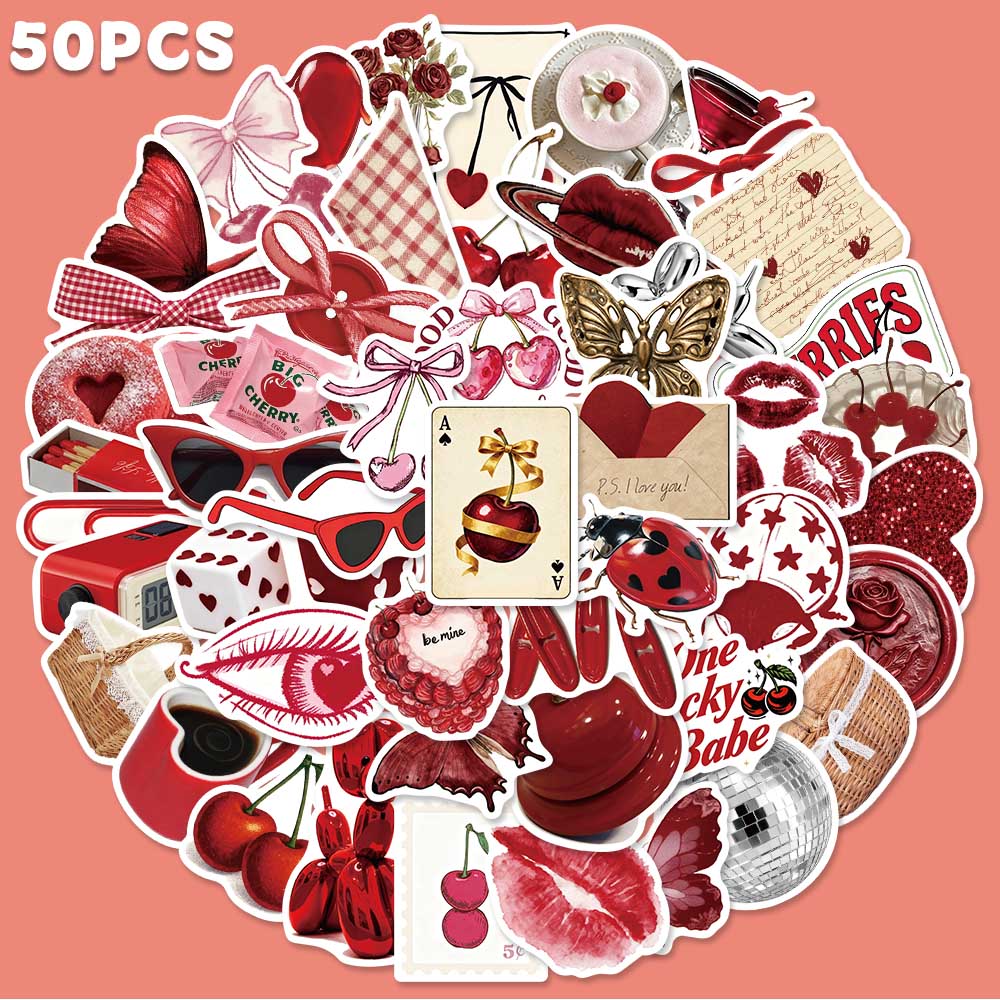 50pcs Cherry Coloured Graffiti - Artwork Craft recension och pris